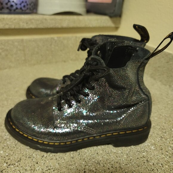 Dr. Martens 1460 Dark Iridescent Lace-Up Boots With Side Zipper & AirWair Sole K - Picture 1 of 8